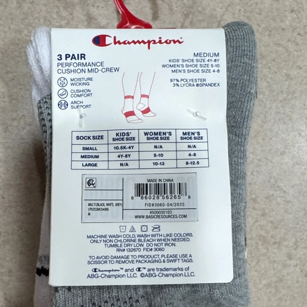 Champion All Sport Performance Cushion Socks - NWT